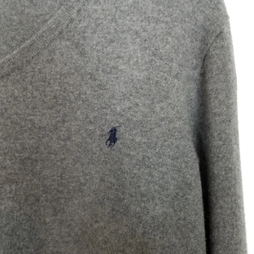 VTG Polo Ralph Lauren Men Merino Wool Sweater Pullover Sz 2XL Tall‎ Gray Preppy